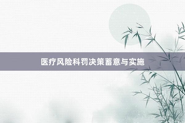 医疗风险科罚决策蓄意与实施